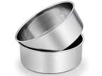 Set of 2 Stainless Steel Round Cake Pans (8x3 inch) for