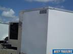 white 8x 20 enclosed carhauler trailer 7 ft with extra wide ramp door 8.5x20