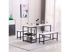 Dining Table Set for 4,3 Piece Kitchen Table and Chairs Set
