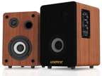 70W Wooden Bluetooth Powered Bookshelf Speakers 2.0 Stereo