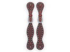 Buffalo Leather Chestnut Leather Spur Straps with Black and Silver Dot Accents