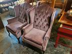 Set of 2 Rowe Pink Wingback Chairs - Opportunity!