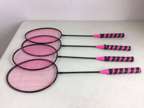 Vintage Pink Badminton Racquets Set of 4