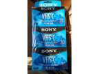 3-Pack VHS-C Sony Premium Grade Video Cassette Tapes SP 30
