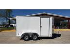2023 Covered Wagon Trailers 7X12 White Enclosed Cargo Trailer W Ramp New