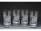 Set of 4 Cartier Crystal Highball Tumbler Glasses Engraved