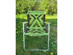 Vintage Macrame Folding Lawn Chair