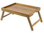 Acacia Bed Table Tray, Wooden Breakfast Tray with Folding