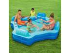New Square Inflatable Deluxe Comfort Family Pool, Blue