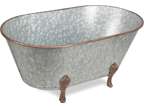 Cheung's Galvanized Metal Tub Table Décor, Gray