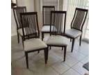 Dining Chairs Set of 5 - Used - Brown and Beige - Wooden