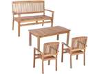 3 Teak Seating Sets, EACH with 2 Chairs, 1 Bench and 1