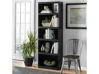 71" Tall 5-Shelf Wood Bookcase Storage Shelving Wide