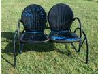 Rare Vintage Metal Two Chair Glider, Clamshell - Opportunity!