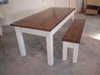 Vintage Farmhouse table with 4 inch bread board ends