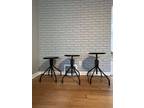 Wood & steel adjustable bar stools set of 3 - Opportunity!