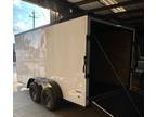 New 7 x 16 ***Blacked out w/ Racing Cabinets*** Enclosed Cargo Trailer