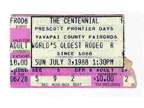 Ticket Stub 1988 Prescott Frontier Days Rodeo 7/3/1988 The