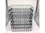 6 Tier Black Metal Wire Desk In-Out Tray Baskets