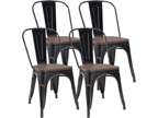 Metal Dining Chairs Classic Iron Stackable Industrial
