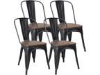Metal Dining Chairs Classic Iron Stackable Industrial