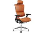 X-Chair X4 Executive Chair, Cognac Leather with Headrest