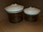 Lot of 2 Foodsaver Vacuum Canisters Smoke w/Lids KY-123 25