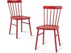 Metal Patio Dining Chairs Side Chairs Indoor/Outdoor Windsor