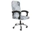 Office Chair Seat Slipcover (Grey Foliage, Large)
