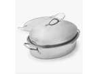 Martha Stewart Covered Oval Oven Roaster Stainless Steel