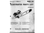 ChainSaw Service Parts Manual Fits McCulloch Model 300 Chain