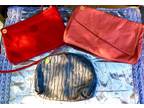 2 Nice Leather Purses & 1 Dressy Satin Beaded handbag -