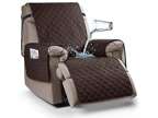 100% Waterproof Recliner Chair Cover Non-Slip(Chocolate