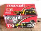 Maxell UR-120 Audio Cassette Tapes NEW Sealed 4 Pack