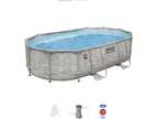 COLEMAN POWER STEEL FRAME 16'x10'x48" OVAL SWIMMING POOL SET