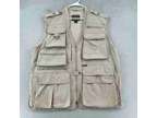 Vintage Woolrich Fishing Vest Mens Extra Large Khaki Tan