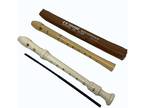 Tudor Soprano Recorders Lot of 2: 1 Case & 1 Cleaning Rod