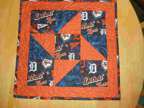 Quilted table runner - Detroit Tigers, orange, blue