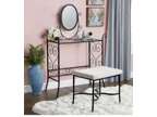 Ava Iron Vanity With Cushioned Bench NWT