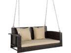 Outdoor 2-Person Patio Rattan Hanging Porch Swing Bench