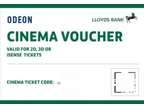 2x Lloyds Odeon Cinema Tickets Valid Until June 2023.