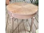 French Louis XVI Style Round Wood Lamp Side Coffee Table