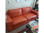 Reddish Brown Leather Sofa