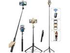 Selfie Stick Phone Tripod with Remote and LED Fill Lights -