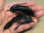 Bass Crawlers - Black/Blue - super bass smallmouth flies