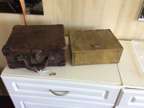 Antique Leather & Brass 1880s FISHING LURE TACKLE BOX