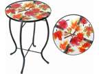 Outdoor Mosaic Side Table Leaf Coffee Table Small Courtyard