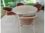 Wrought Iron Patio Table 4 Chairs and Cushions - Pre-owned