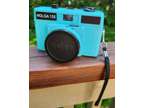 Holga 135 35 mm camera turquoise blue great used w/ lens cap