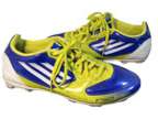 Adidas F10 F50 Youth Sz 6 Blue White Yellow Soccer Cleats